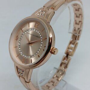 Catherine Malandrino CMO5178 Women's 34mm Rose Tone Watch + Jewelry Sample Set